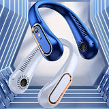 New Cross-border Bladeless Outdoor Small Fan Mini, Portable, Rechargeable, With Digital Display, Silent, Anti-pinch, And Neck-hanging.