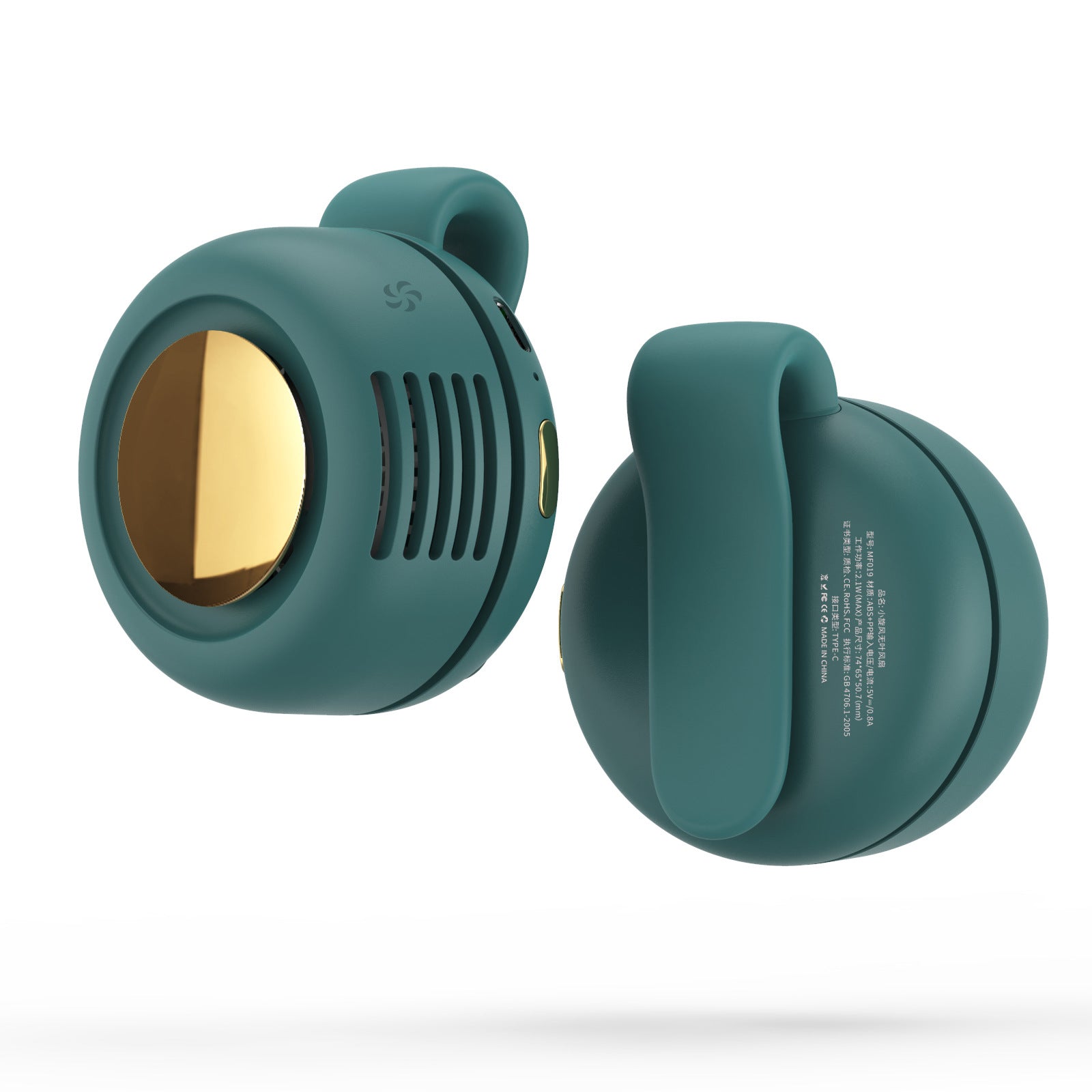 Mini Clip Fan Hanging Waist Neck Fan Girl Electric Air Cooling Fan 900mah USB Leafless Fan 3 Speeds For Outdoor Camping Fishing