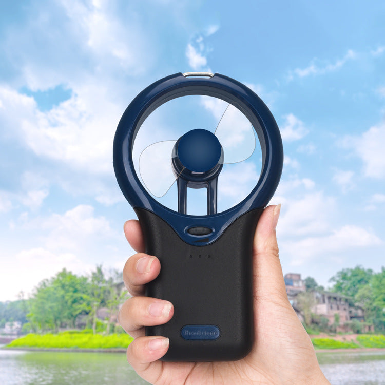 Hanging Neck Black Neutral Mechanical Mini Silent Handheld Portable Fan