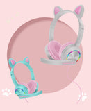 Luminous cat ear headset headset wired headset