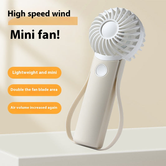Handheld Fan Portable Silicone Handle Fixed Neck Mini