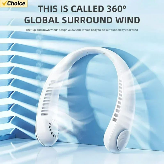 Portable Mini Neck Hanging Fan USB Rechargeable Wearable For