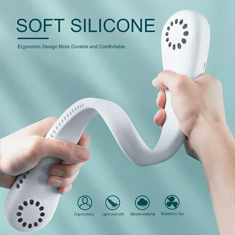 Portable Mini Neck Hanging Fan USB Rechargeable Wearable For