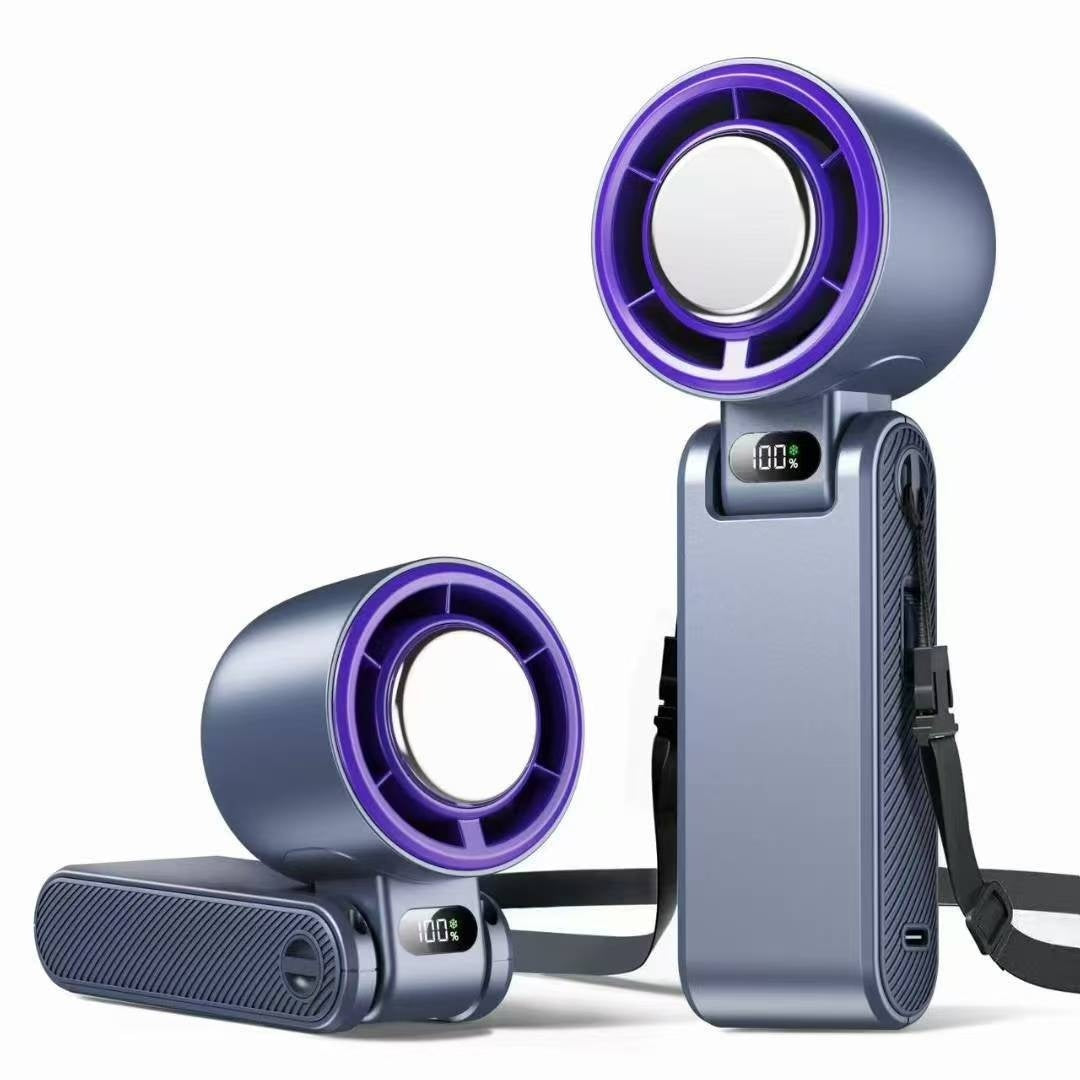 High-Speed Folding Cooling Fan Mini Handheld Neck-Hanging Semiconductor Ice Pack Compact And Portable